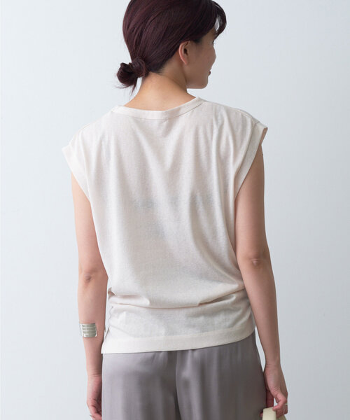 GALLARDAGALANTE(ガリャルダガランテ)の「シアーロゴノースリーブTee(Tシャツ/カットソー・レディース・ブラック/オフホワイト/ブラウン・FREE)」の18枚目の写真