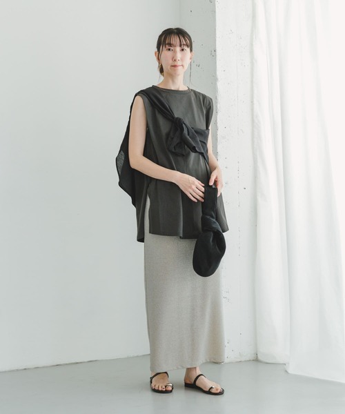 ITEMS URBANRESEARCH（アイテムズ アーバンリサーチ）の「ラメストレッチタイトスカート（スカート・レディース・ブラック/ベージュ/ネイビー・FREE）」の4枚目の写真