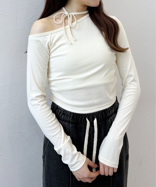 Heather(ヘザー)の「ワンショルリボンカットソー 140154(Tシャツ/カットソー・レディース・アイボリー/ブラック/グレー・FREE)」の15枚目の写真