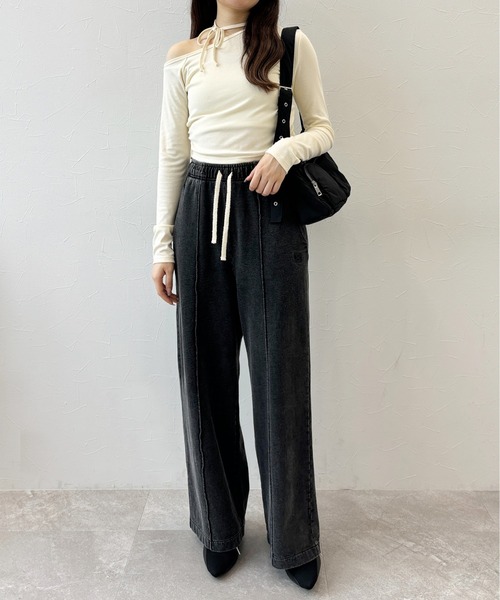 Heather(ヘザー)の「ワンショルリボンカットソー 140154(Tシャツ/カットソー・レディース・アイボリー/ブラック/グレー・FREE)」の16枚目の写真