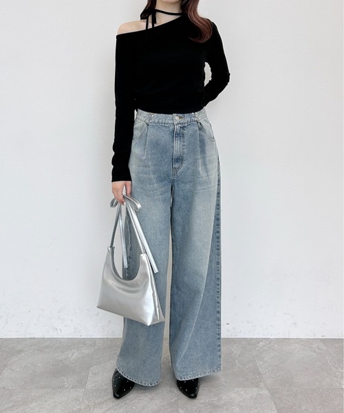 Heather(ヘザー)の「ワンショルリボンカットソー 140154(Tシャツ/カットソー・レディース・アイボリー/ブラック/グレー・FREE)」の21枚目の写真