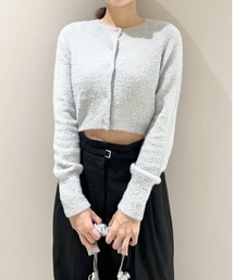 ラメシャギークロップドカーディガン
