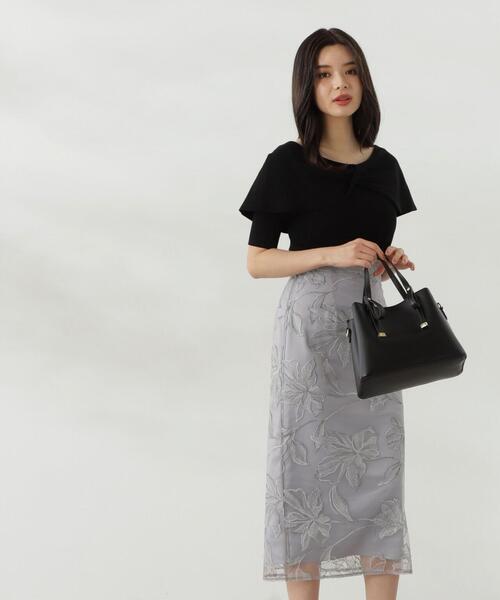 PROPORTION BODY DRESSING（プロポーションボディドレッシング）の「チュール配色レースナロースカート / 1214220805（スカート・レディース・ダークグレー/グレー・MEDIUM/SMALL）」の5枚目の写真