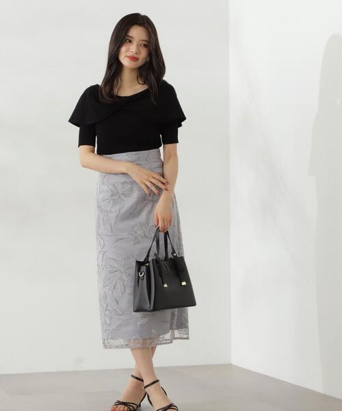 PROPORTION BODY DRESSING（プロポーションボディドレッシング）の「チュール配色レースナロースカート / 1214220805（スカート・レディース・ダークグレー/グレー・MEDIUM/SMALL）」の6枚目の写真
