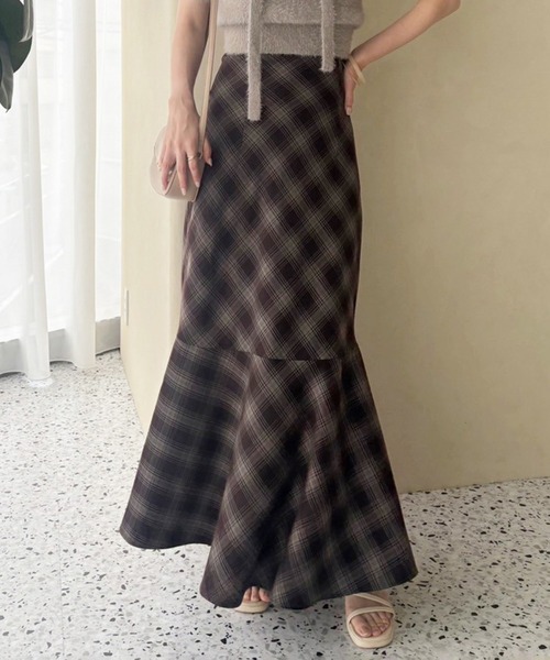 one after another NICE CLAUP（ワンアフターアナザーナイスクラップ）の「【WEB限定商品】バックレースアップマーメイドスカート(S,M,Lサイズ)（スカート・レディース・ネイビー系/ブラウン系その他/ブラック・LARGE/MEDIUM/SMALL）」の2枚目の写真