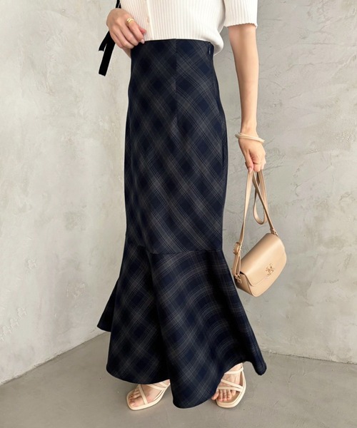 one after another NICE CLAUP（ワンアフターアナザーナイスクラップ）の「【WEB限定商品】バックレースアップマーメイドスカート(S,M,Lサイズ)（スカート・レディース・ネイビー系/ブラウン系その他/ブラック・LARGE/MEDIUM/SMALL）」の10枚目の写真