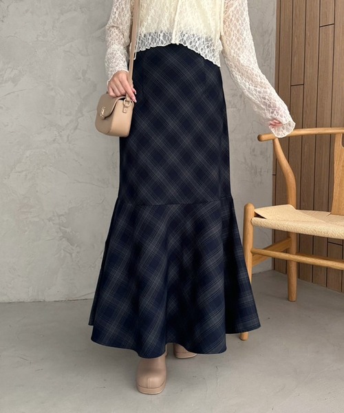 one after another NICE CLAUP（ワンアフターアナザーナイスクラップ）の「【WEB限定商品】バックレースアップマーメイドスカート(S,M,Lサイズ)（スカート・レディース・ネイビー系/ブラウン系その他/ブラック・LARGE/MEDIUM/SMALL）」の17枚目の写真