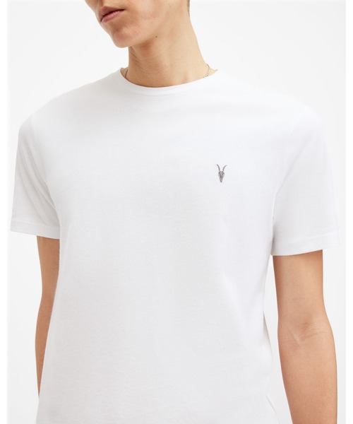ALLSAINTS（オールセインツ）の「BRACE BRUSHED COTTON CREW NECK T-SHIRT | BRACE ブラッシュ コットン クルーネック Tシャツ（Tシャツ/カットソー・メンズ・ホワイト・S/L/XS/M/XL）」の2枚目の写真