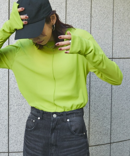 Auntie Rosa Holiday（アンティローザホリデー）の「パワーメッシュシアーロンTEE（Tシャツ/カットソー・レディース・ボルドー/ブラック/オフホワイト/グレー/ブルー/オレンジ系/グリーン・FREE）」の10枚目の写真