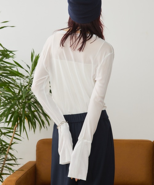 Auntie Rosa Holiday（アンティローザホリデー）の「パワーメッシュシアーロンTEE（Tシャツ/カットソー・レディース・ボルドー/ブラック/オフホワイト/グレー/ブルー/オレンジ系/グリーン・FREE）」の15枚目の写真