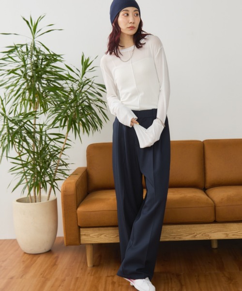 Auntie Rosa Holiday（アンティローザホリデー）の「パワーメッシュシアーロンTEE（Tシャツ/カットソー・レディース・ボルドー/ブラック/オフホワイト/グレー/ブルー/オレンジ系/グリーン・FREE）」の17枚目の写真