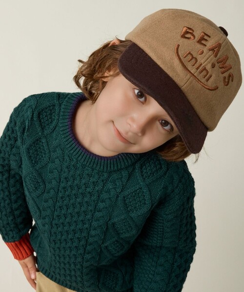 BEAMS mini(ビームスミニ)の「スマイル キャップ 2024FW(キャップ・キッズ・グレー/ライトブラウン/イエロー系その他5・ONE SIZE)」の1枚目の写真