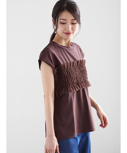Te chichi（テチチ）の「チュールドッキングカットソープルオーバー（Tシャツ/カットソー・レディース・ブラウン/グレー/ブラック・F）」の3枚目の写真
