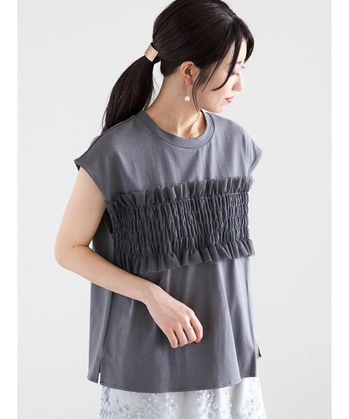 Te chichi（テチチ）の「チュールドッキングカットソープルオーバー（Tシャツ/カットソー・レディース・ブラウン/グレー/ブラック・F）」の4枚目の写真