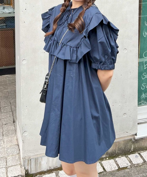 frunco（フランコ）の「【各サイト限定価格】BIGカラーAラインチュニック（チュニック・レディース・ネイビー/ピンク/ホワイト・FREE）」の13枚目の写真