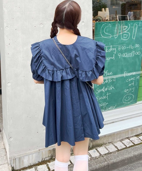 frunco（フランコ）の「【各サイト限定価格】BIGカラーAラインチュニック（チュニック・レディース・ネイビー/ピンク/ホワイト・FREE）」の16枚目の写真