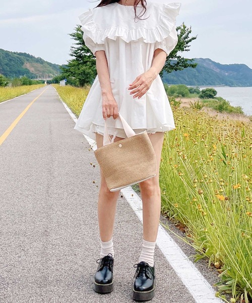 frunco（フランコ）の「【各サイト限定価格】BIGカラーAラインチュニック（チュニック・レディース・ネイビー/ピンク/ホワイト・FREE）」の5枚目の写真