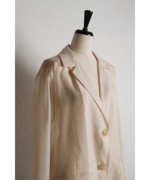 &. NOSTALGIA（アンドドットノスタルジア）の「シアーテーラードジャケット（テーラードジャケット・レディース・ベージュ/ブラック・M）」の19枚目の写真