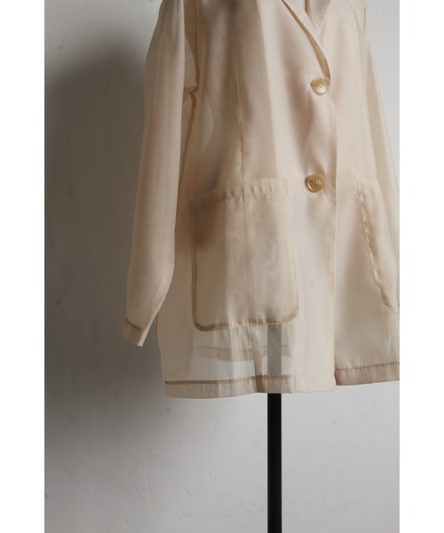 &. NOSTALGIA（アンドドットノスタルジア）の「シアーテーラードジャケット（テーラードジャケット・レディース・ベージュ/ブラック・M）」の20枚目の写真