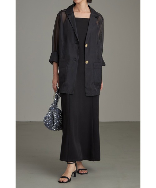 &. NOSTALGIA（アンドドットノスタルジア）の「シアーテーラードジャケット（テーラードジャケット・レディース・ベージュ/ブラック・M）」の9枚目の写真