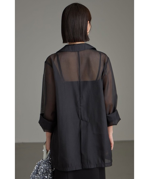 &. NOSTALGIA（アンドドットノスタルジア）の「シアーテーラードジャケット（テーラードジャケット・レディース・ベージュ/ブラック・M）」の10枚目の写真