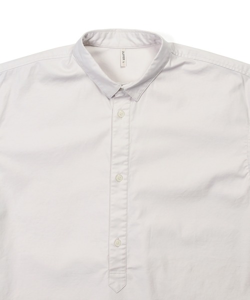 The DUFFER of ST.GEORGE(ザダファーオブセントジョージ)の「SHORT COLLAR PO SHIRT:バックサテン ショートカラー プルオーバーシャツ(シャツ/ブラウス・メンズ・チャコールグレー/アイボリー/ブラック/ネイビー・SMALL/MEDIUM/LARGE/X-LARGE)」の8枚目の写真