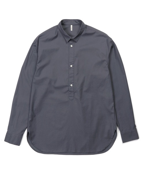 The DUFFER of ST.GEORGE(ザダファーオブセントジョージ)の「SHORT COLLAR PO SHIRT:バックサテン ショートカラー プルオーバーシャツ(シャツ/ブラウス・メンズ・チャコールグレー/アイボリー/ブラック/ネイビー・SMALL/MEDIUM/LARGE/X-LARGE)」の13枚目の写真