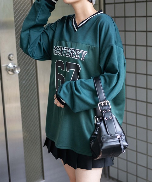 WEGO(ウィゴー)の「WEGO/ナンバリング切り替えプルオーバー(スウェット・レディース・ワイン/ブラック/ダークグリーン/ホワイト/その他1・FREE)」の13枚目の写真