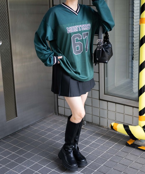 WEGO(ウィゴー)の「WEGO/ナンバリング切り替えプルオーバー(スウェット・レディース・ワイン/ブラック/ダークグリーン/ホワイト/その他1・FREE)」の14枚目の写真