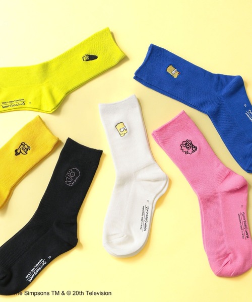 LEPSIM（レプシィム）の「【THE SIMPSONS／ザ・シンプソンズ】刺繍ソックス　140543（ソックス/靴下・レディース・ブラック/オフホワイト/ブルー/グリーン/パープル/イエロー・ONE SIZE）」の8枚目の写真