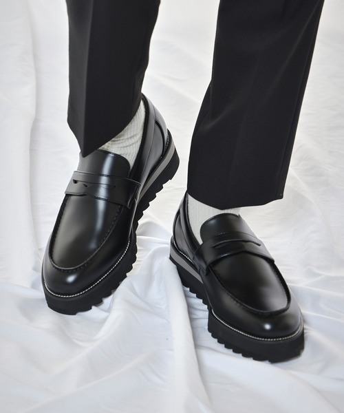 セール】【HAUS】SHARK SOLE COIN LOAFERS シャークソール
