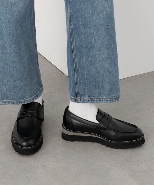 セール】【HAUS】SHARK SOLE COIN LOAFERS シャークソール コイン