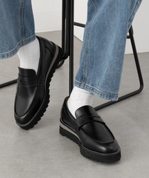 HAUS（ハウス）の「【HAUS】SHARK SOLE COIN LOAFERS　シャークソール コインローファー /Pu　レザーローファー（ローファー）」