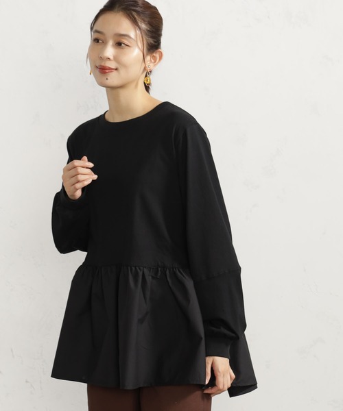 FOUND GOOD（ファウンドグッド）の「布帛裾切替プルオーバー（Tシャツ/カットソー・レディース・ブラック/グレー系/ブラウン系3/ホワイト系5/レッド系8/グレー系8・S/M/L）」の15枚目の写真