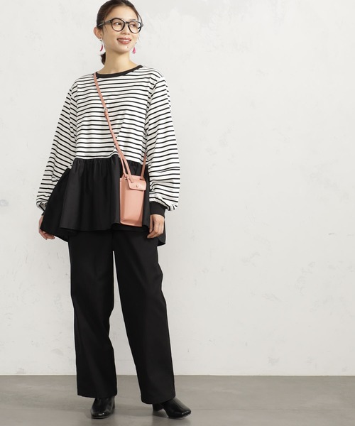 FOUND GOOD（ファウンドグッド）の「布帛裾切替プルオーバー（Tシャツ/カットソー・レディース・ブラック/グレー系/ブラウン系3/ホワイト系5/レッド系8/グレー系8・S/M/L）」の19枚目の写真