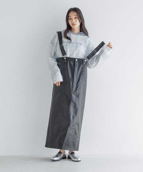 LOWRYS FARM(ローリーズファーム)の「レザージャンスカ 147362(ジャンパースカート・レディース・ブラック・FREE)」の2枚目の写真