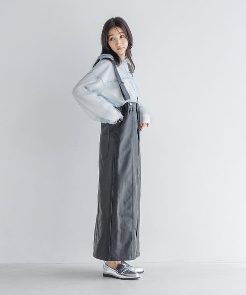 LOWRYS FARM(ローリーズファーム)の「レザージャンスカ 147362(ジャンパースカート・レディース・ブラック・FREE)」の3枚目の写真