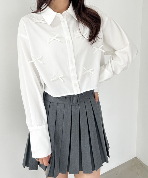 セール】リボンモチーフシャツ 146563（シャツ/ブラウス）｜Heather