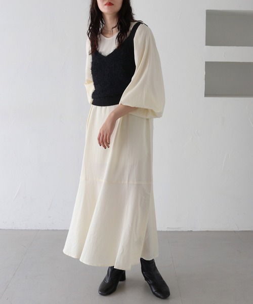 HER CLOSET（ハークローゼット）の「【vingtrois】フリンジニットビスチェ（ベスト・レディース・ブラウン/ブラック/アイボリー・M）」の18枚目の写真