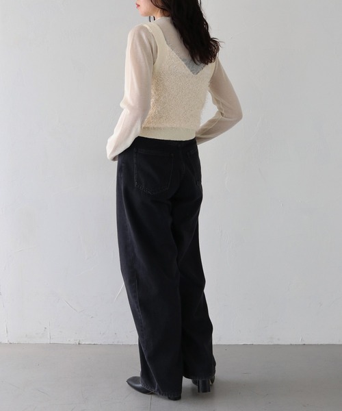 HER CLOSET（ハークローゼット）の「【vingtrois】フリンジニットビスチェ（ベスト・レディース・ブラウン/ブラック/アイボリー・M）」の13枚目の写真