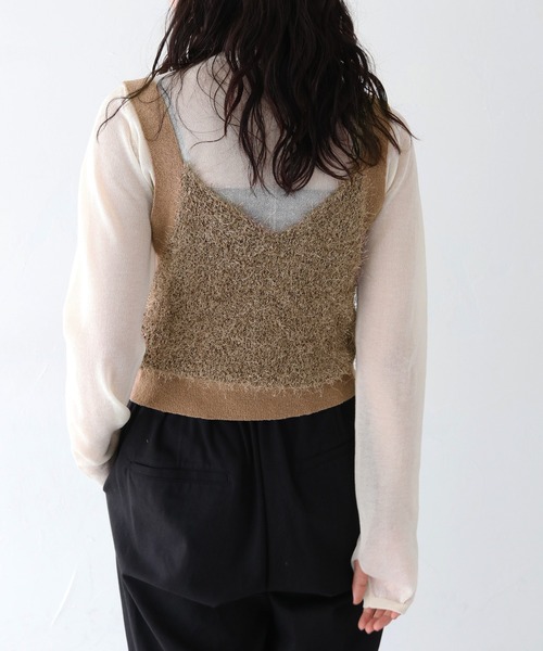 HER CLOSET（ハークローゼット）の「【vingtrois】フリンジニットビスチェ（ベスト・レディース・ブラウン/ブラック/アイボリー・M）」の22枚目の写真