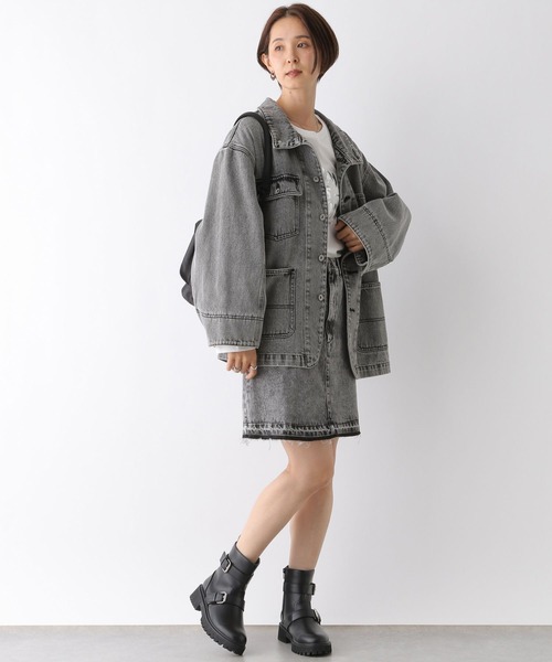 LEPSIM（レプシィム）の「膝上デニムスカート　136297（デニムスカート・レディース・ブルー/ライトブルー/チャコールグレー・FREE）」の6枚目の写真