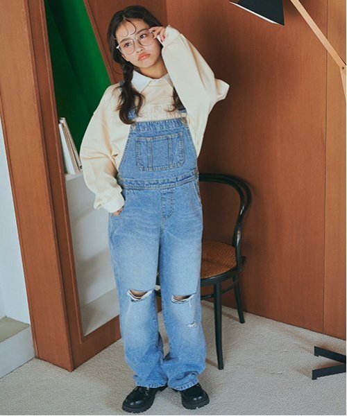 LOVETOXIC（ラブトキシック）の「衿つきダンボールプルオーバー（スウェット・キッズ・モカ/アイボリー/トップグレー/ブラック・S/M/L）」の7枚目の写真