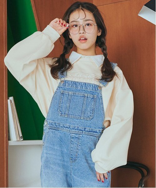 LOVETOXIC（ラブトキシック）の「衿つきダンボールプルオーバー（スウェット・キッズ・モカ/アイボリー/トップグレー/ブラック・S/M/L）」の8枚目の写真