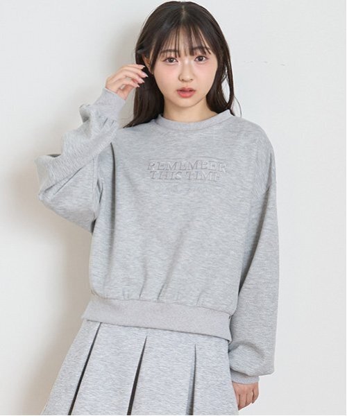 LOVETOXIC（ラブトキシック）の「衿つきダンボールプルオーバー（スウェット・キッズ・モカ/アイボリー/トップグレー/ブラック・S/M/L）」の10枚目の写真