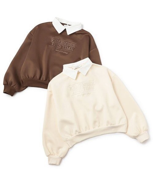 LOVETOXIC（ラブトキシック）の「衿つきダンボールプルオーバー（スウェット・キッズ・モカ/アイボリー/トップグレー/ブラック・S/M/L）」の18枚目の写真