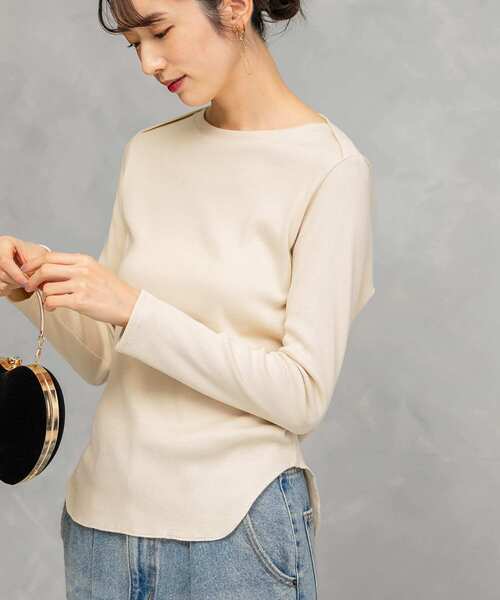 URBAN RESEARCH ROSSO WOMEN（アーバンリサーチ　ロッソ）の「ソフトタッチテレコプルオーバー（Tシャツ/カットソー・レディース・ブラック/ライトベージュ/ホワイト・FREE）」の4枚目の写真