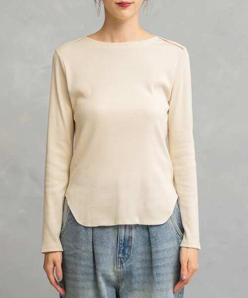 URBAN RESEARCH ROSSO WOMEN（アーバンリサーチ　ロッソ）の「ソフトタッチテレコプルオーバー（Tシャツ/カットソー・レディース・ブラック/ライトベージュ/ホワイト・FREE）」の7枚目の写真