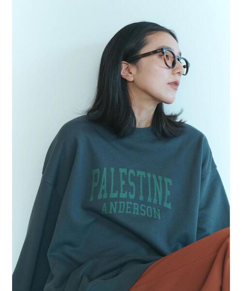 Samansa Mos2 blue（サマンサモスモスブルー）の「ミニ裏毛ロゴプリントプルオーバー（Tシャツ/カットソー・レディース・キナリ/パープル/チャコールグレー・F）」の2枚目の写真