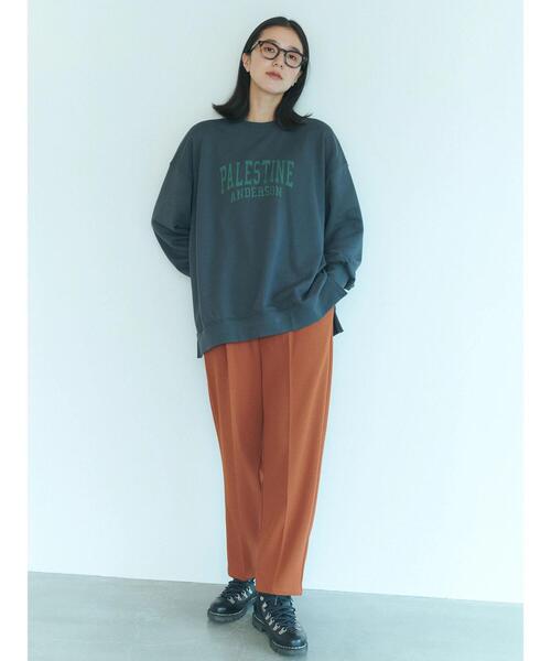 Samansa Mos2 blue（サマンサモスモスブルー）の「ミニ裏毛ロゴプリントプルオーバー（Tシャツ/カットソー・レディース・キナリ/パープル/チャコールグレー・F）」の5枚目の写真